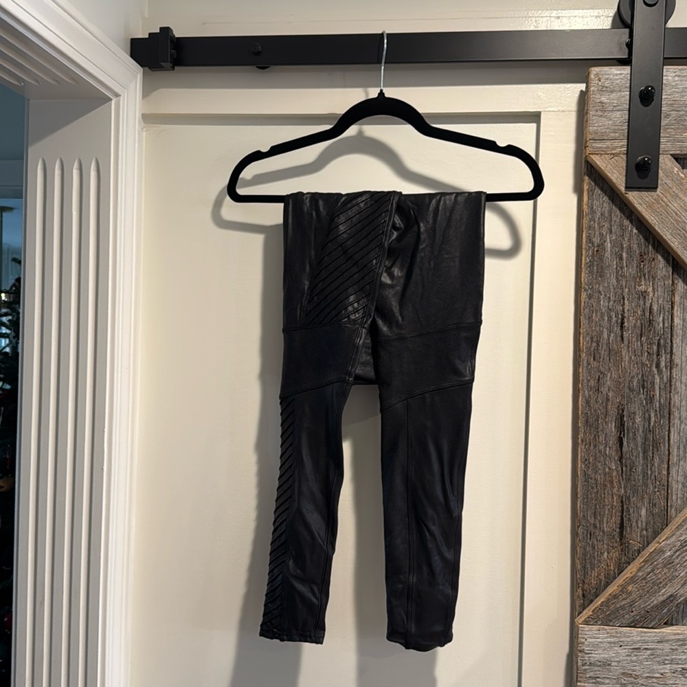Size Medium Black Spanx Pants. Faux Leather